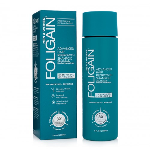 FOLIGAIN® Стимулиращ шампоан за коса 2% Minoxidil, 2 % Trioxidil (8oz) 236ml